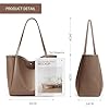KALIDI Handtasche Damen Shopper Tasche Tote Bag PU Leder Große Schultertasche mit Knopfverschluss für Arbeit, Einkauf, Schule #3