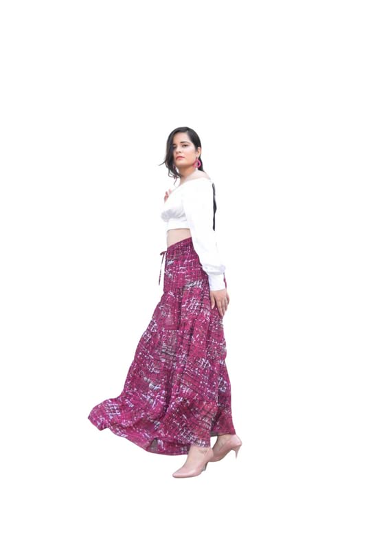 TRENDY DARZIClassy Printed Tiered Flared Skirt, Looks Elegant