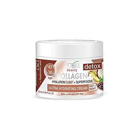 Skin Care Detox Anti-Aging Day & Night Face Cream with Collagen, Super foods and Cube3 Hydrating, UVA and UVB filter 50 ml Cover