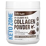 Dr. Colbert's Divine Health Keto Zone Hydrolyzed Type I, II & III Chicken + Marine Collagen Powder with Probiotics (Dark Chocolate) Non-GMO, Gluten Free, Supports Healthy Skin