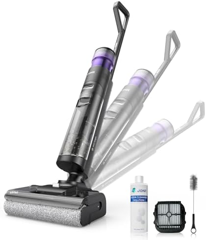 JONR ED 12 Pro Max Nass Trockensauger,17000 Pa, 5 Min Flash Dry Design. | LCD-Display, 180°-Flachdesign, 70℃ Selbstreinigung, 40 Min Laufzeit, Geeignet für Küche,Schlafzimmer & Woh