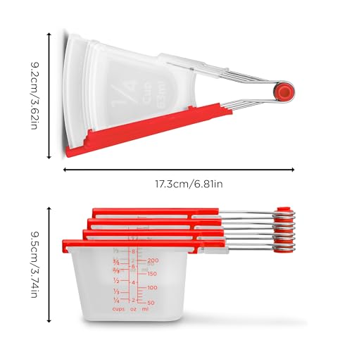 Set de 4 Vasos Medidores Dreamfarm Levups 200 ml Rojo miniatura 3
