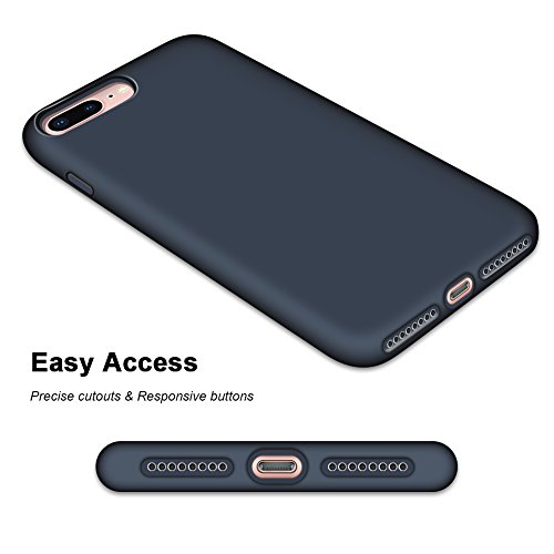 Iphone 8 Plus Case, Iphone 7 Plus Case, Anuck Soft Silicone Gel Rubber Bumper Case Microfiber Lining Hard Shell Shockproof Full-Body Protective Case Cover For Iphone 7 Plus /8 Plus 5.5" - Dark Blue #TOP6