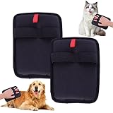 NiceBest Guantes Quita Pelos Gato 2 Piezas, Manopla Quita Pelos Mascota, Guantes Electricos Estaticos para Pelo, Guante Removedor Pelo Mascotas para Ropa, Sofás, Alfombras (Rojo, 20x13cm)