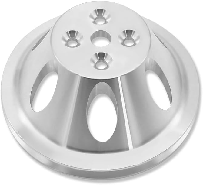 Short Water Pump Pulley Single Groove SWP For Chevy SBC 283 305 327 350 383 400 1955-1968 Polished Aluminum