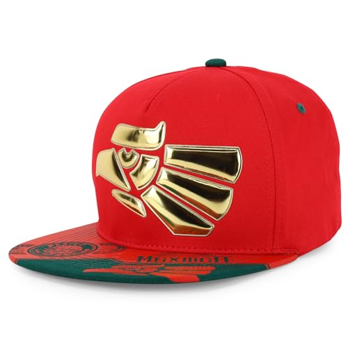 Image of Hecho En Mexico Eagle 3D Embroidered Flat Bill Snapback Cap