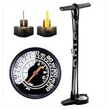 GIYO Fahrrad-Standpumpe – Großes Doppelskala-Manometer – Rennrad & MTB | Einhandbedienung mit Doppelloch-Ventilkopf für Presta, Schrader, Dunlop Tubeless-kompatibel | 160 PSI (GF27DH)