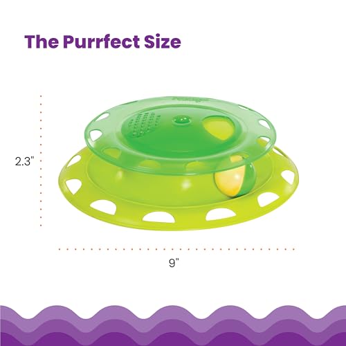 Catstages Catnip Chaser Track – Interactive Cat Toy with Catnip for Batting, Swatting, and Mental Stimulation, Green