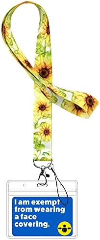 Aocar Lanyard, Neck Strap with Metal Clip and Clear Badge Holder for Offices, Keys, ID Card (Flower)