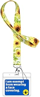Aocar Lanyard, Neck Strap with Metal Clip and Clear Badge Holder for Offices, Keys, ID Card (Flower)