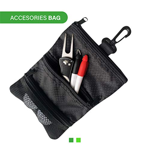 Golf Towel And Tool Accessories Bag Kit - Comes With A Golf Towel, Golf Club Cleaner, Divot Repair Tool, Golf Club Brush, Golf Ball Marker. This Are The Perfect Golf Accessories For Men And Women. #TOP4