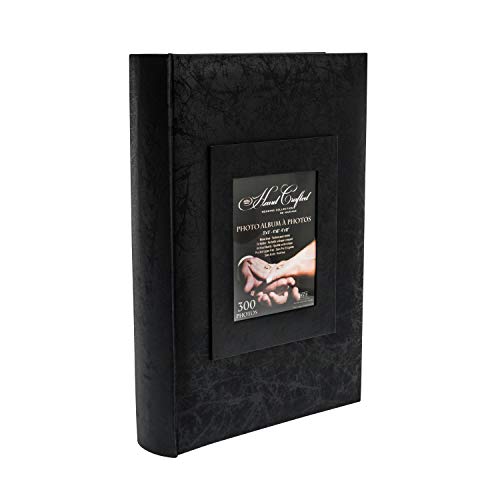 KVD Kleer-Vu Deluxe Albums, Wedding Album Collection, Holds 300 â€œ4X6â€ Photos, 3 Per Page, Jacquard Textured, Window Frame Cover, Black