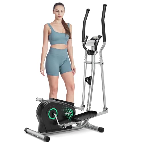 Image of Dripex Elliptical Exercise Machine, Ultra Quiet Magnetic Trainer for Home | 16-Level Resistance, 13.2LBS Flywheel, Pulse Sensor & LCD Monitor for Smooth, Low-Impact Cardio Training at Home
