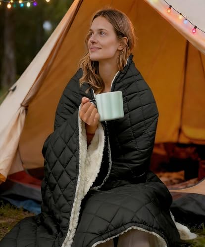tomilk Battery Operated Heated Camping Blanket, 12V Portable Heated Cordless Blanket with 15000mAh Battery, Wearable Heating Throw Car Travel Blanket Indoor Outdoor (Black) tomilk Battery Operated Heated Camping Blanket, 12V Portable Heated Cordless Blanket with 15000mAh Battery, Wearable Heating Throw Car Travel Blanket Indoor Outdoor (Black)
