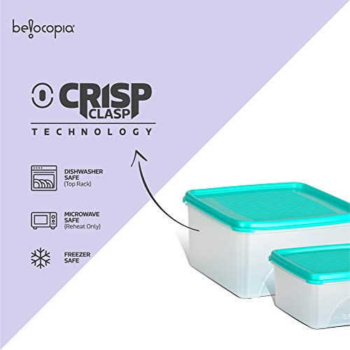 Image of Belocopia - 6 Piece Storage Container for Kitchen Set (7.2 L), Aqua Green