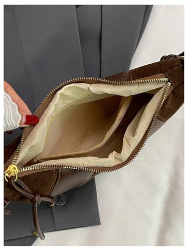 Verdusa Women's Retro Vintage Crossbody Bags Zipper PU Leather Adjustable Strap Hobo Handbags2