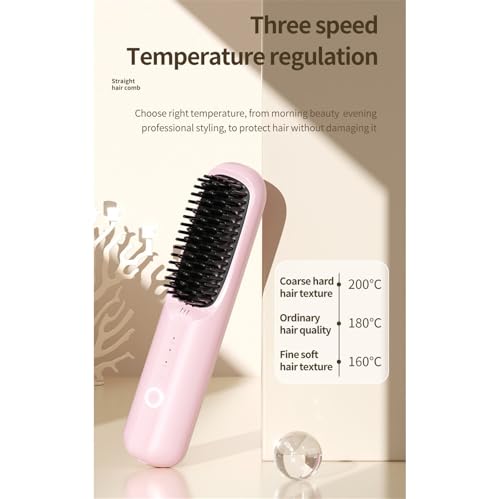 Cepillo alisador inalámbrico para cabello blanco miniatura 4