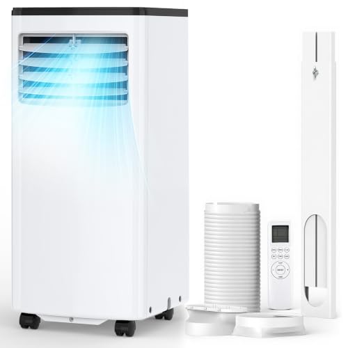 Image of Electactic Portable Air Conditioner 8,000 BTU, 3-in-1 AC Cooler Dehumidifier Fan with LED Display, Remote Control, Quiet, Sleep Mode, 360 Casters, Window Kit for Room Office Apartment Garage