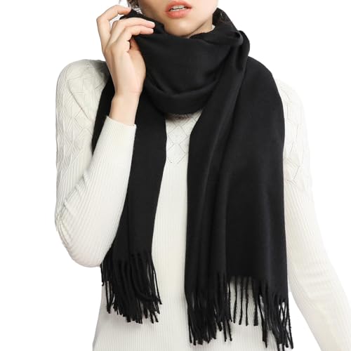 RIIQIICHY Sciarpa Donna Invernale Nero Pashmina Scialle Caldo Stola Elegante Cerimonia per Abito