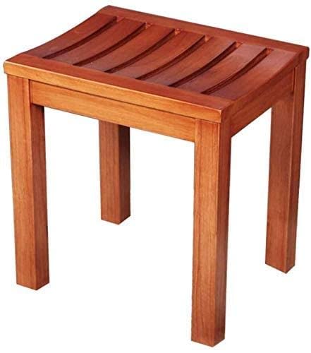 Taburete de ducha de madera maciza, antideslizante, diseño estable para baño y dormitorio, soporta hasta 150 kg, perfecto para comodidad y seguridad