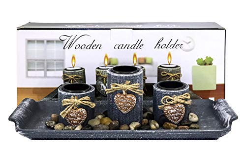 TTdayup Juego de 3 candelabros rústicos Cover