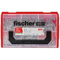 fischer FixTainer Hält-Alles-Box, Dübelset mit 240 Teilen, Spreiz-, Metall-, Universal- & Gipskartondübel, inkl. Setzwerkzeug & Schrauben, praktische Werkzeugkiste – Ansicht 2