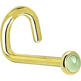 Body Candy Solid 14k Yellow Gold 2mm Genuine Peridot Left Nose Stud Screw 18 Gauge 1/4'