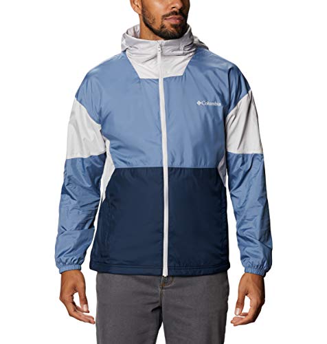 Columbia Men's Point Park Lined Windbreaker, Collegiate Navy/Bluestone/Nimbus Grey, Medium #TOP5