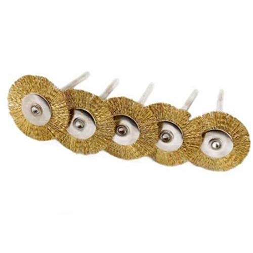 Image of Diy Crafts Brass Wire Brush Polishing Work Wheels Set Kit Rotary Tool, Rotary Tool, 2 (Multicolor)