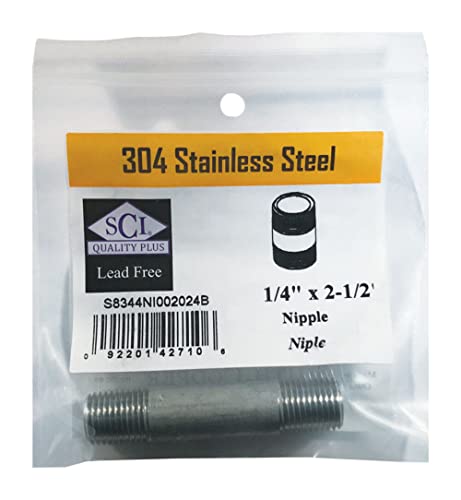 Smith-Cooper International Nipple SS 1/4 X 2.5
