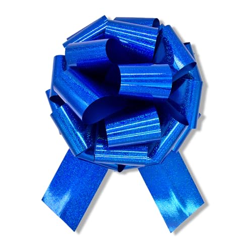Image of 1Pcs Giant Blue Bow 14 Inch Big Gift Bow Large Pull Bow,Great Gift Bows for appliances,Bikes,Table Decorations and Party Events (Metallic Blue)