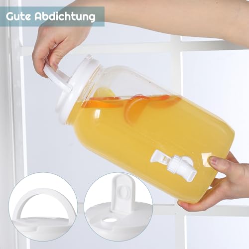 Distributeur de boissons avec robinet 3,8L x2 : lot en plastique pour jus et cocktails maison