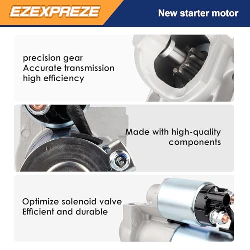 Image of Ezexpreze 6970 New Starter Motor Replacement for Chevrolet Tahoe 4.8L 5.3L 2009-2014, Silverado Suburban 1500, Express 2500 3500, GMC Yukon XL, Sierra, Savana, Canyon V8 Engine OE: 12611102 19168041