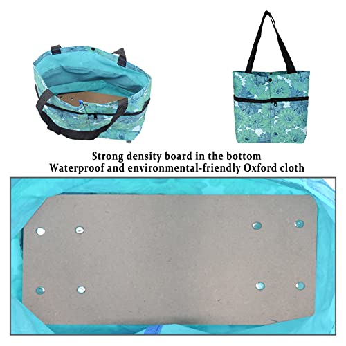 Andiker Faltbarer Einkaufstrolley, Oxford-Gewebe, flexible Einkaufstasche mit faltbaren Rädern, um Kraft zu sparen… – Bild 4