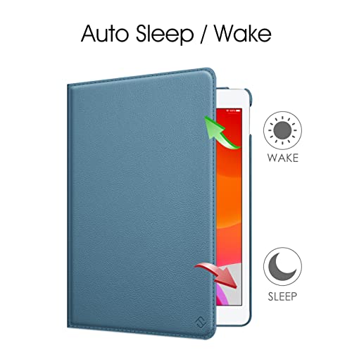 Image of Fintie Rotating Case for iPad 9th Generation (2021) / 8th Generation (2020) / 7th Gen (2019) 10.2 Inch - 360 Degree Rotating Stand Cover with Pencil Holder, Auto Wake Sleep, Ocean Blue