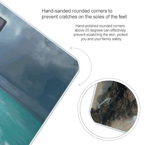 Báscula digital de baño Serene Coastal 26x26 cm vidrio templado miniatura 4