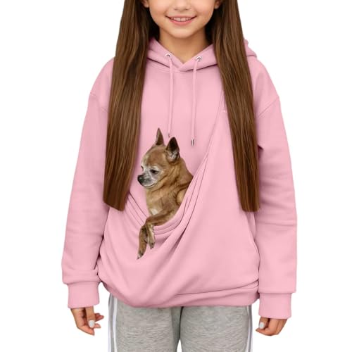 Generisch Sudadera con capucha con bolsillo grande para mascotas, bonito bolsillo para perros y gatos, sudadera con capucha para niños, suave, cómoda, para el tiempo libre, sudadera con capucha para
