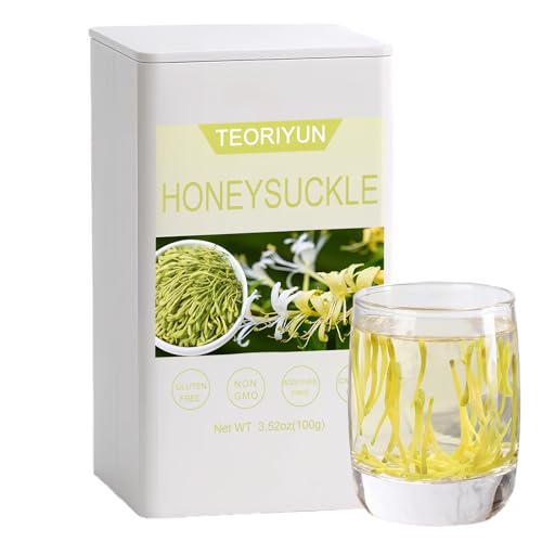 Honeysuckle Buds, 100% Pure Natural Dried Honeysuckle Buds Organic,Jin Yin Hua Tea -Premium Flower Herbal Tea (Honeysuckle (3.53oz/100g))