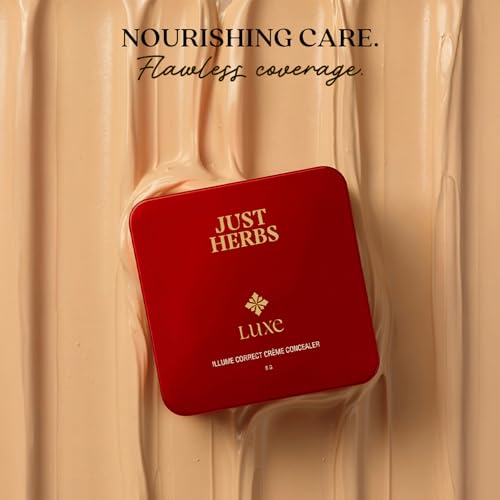 Image of Just Herbs Luxe Illume Correct Creme Concealer | Luxury Makeup | Ayurvedic Skin-Loving Formula | High Coverage | Long-Lasting | Covers Dark Circles (150 TOFFEE)