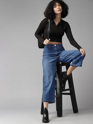 Image of GUTI Womens High Rise Crop Length Jeans()