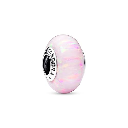 Pandora Moments-Kollektion Sterlingsilber, mit im Labor hergestelltem Opal - Pink - Charm