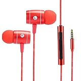 HiFi Stereo Earphone in-Ear Lossless Portable 3m Live Video Headset for Mobile Phone(red)