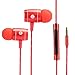 HiFi Stereo Earphone in-Ear Lossless Portable 3m Live Video Headset for Mobile Phone(red)