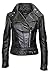 Jessica Dames Filles Court mottard Souple Noir Agneau armoires réel Vestes en Cuir Toutes Les Tailles (UK 20 / EU 48)
