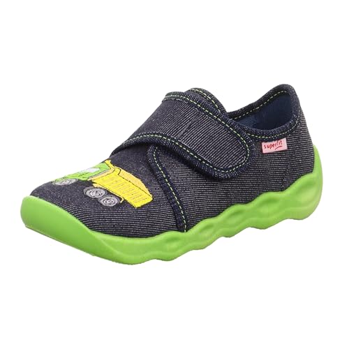 Superfit Jungen BUBBLE Hausschuhe, BLAU/GRÜN 8030