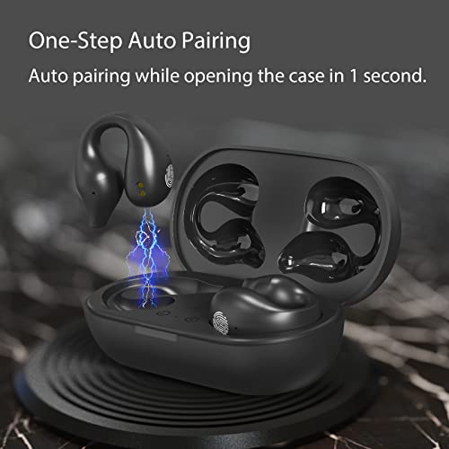 Ahokege Open Ear Clip-On Earbuds Wireless Bluetooth Headphones For Android Iphone, Earbud & In-Ear Headphones, Bluetooth 5.3 Earbuds For Workout/Running/Exercising, 2023 Upgraded (Black) #TOP2