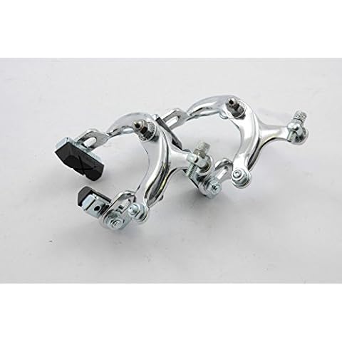 PAIR 60’s,70’s,80’s RACING BIKE SHORT REACH 50mm APSE 500 CHROME BRAKE CALIPERS RACER CYCLE NOS Cover