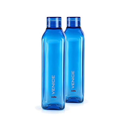 Cello Venice Plastic Water Bottle, 1 Litre, Set of 2, Blue