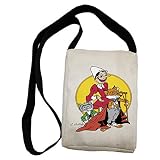 Bolso artesanal Full Print #Pinocchio - El gato y el zorro, de 25 x 18 x 5 cm, de poliéster Oxford, con correa de 120 x 4 cm y cierre con cremallera. Fabricado con poliéster Oxford especial, resistente a las manchas e impermeabilizado en el que la suciedad no penetra profundamente. Para limpiarlo, basta con un poco de agua y una esponja. Para la suciedad más persistente, se puede lavar en la lavadora. Quien quiera un toque exclusivo, podrá añadir un texto a la impresión, con un suplemento de euros 5.