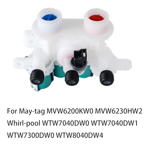 Washer Water Inlet Valve for Maytag MVW6230HW2/1/0, MVW6200KW2/1/0, Whirlpool (cabrio) WTW8127LC0，WTW8040DW4/3/2/1/0, WTW7000DW4/3/2/1/0, WTW7300DW2/1/0, WTW7040DW2/1/0 Replacement. by NelsMich - Used condition - Image 3